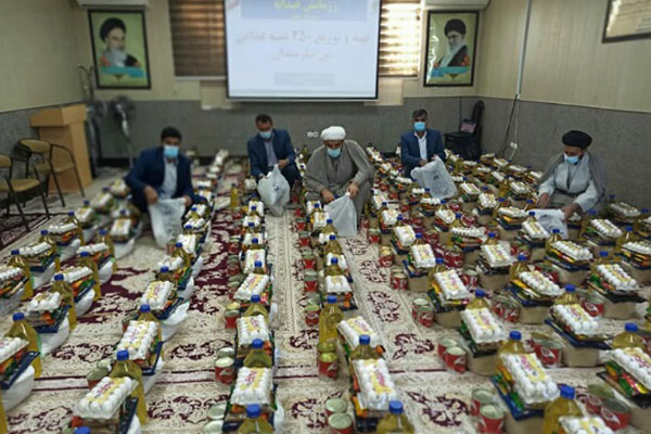 توزیع ۲۵۰ بسته مواد غذایی میان نیازمندان در «مُهر»